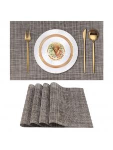 VCVCOO Placemats Set of 4 Vinyl/Plastic Woven Place Mats for Kitchen Table Indoor/Outdoor Durable Washable Placemat Wipe