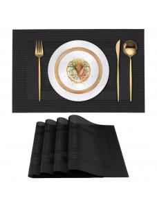VCVCOO Placemats Set of 4, Wipeable Washable Vinyl Woven Table Mats, Elegant Durable Placemats for Dining Table, 12x18 i
