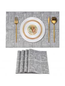 VCVCOO PVC Placemats Set of 4, Heat Resistant Non-Slip Vinyl Placemats for Dining Dinner Table, Washable Wipeable Woven 