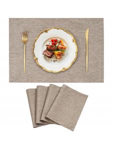 VCVCOO Linen Placemats Set of 4, Heat Resistant Dining Table Cloth Place Mats Kitchen Table Mats Fall Placemats Table De