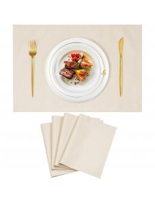 VCVCOO Beige Placemats Set of 4 - Heat Resistant Non-Slip Cloth Place mats for Dining Table, Machine Washable Durable Li