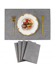 VCVCOO Placemats Set of 4 - Machine Washable Fabric Table Mats - Heat Resistant Linen Cloth Placemats for Holiday Kitche