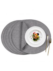 VCVCOO Cloth Placemats Set of 6, Heat-Resistant Linen Blend Double Layered Machine Washable Place Mats, Wrinkle Free Thi