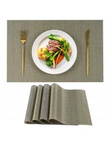 VCVCOO Green Placemats Set of 4 Non Slip Heat Resistant Rectangle Table Mats Washable Place Mats for Dinner Party Table 