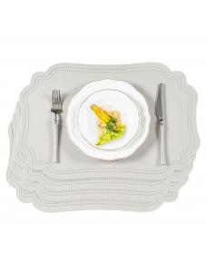 VCVCOO Faux Leather Placemats Set of 4 Vinyl Washable Wipeable Table Mats for Kitchen Dining Table, Heat Resistant Water