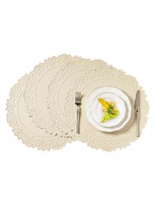 VCVCOO 15 inch Faux Leather Round Placemats Set of 4, Non-Slip Washable Wipeable Table Mats, Heat Resistant Waterproof O