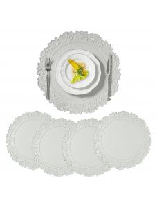 VCVCOO Round Faux Leather Placemats Set of 4 Waterproof Wipeable Heat Resistant Table Mat for Dining Table Kitchen